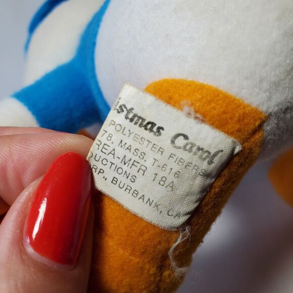 Disney Mickey's Christmas Carol Donald Duck Vintage Plush Toy 1983 - Picture 5 of 5
